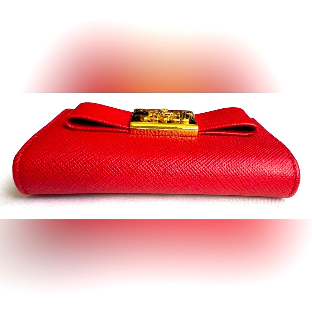 PRADA Bow Card Holder Coin Purse Case - Picture 6 of 10